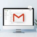alt_text: Gmail recovery scene with inbox, recycle bin, user worried, modern tech theme.