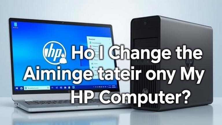 alt_text: Professional HP device with Windows login, user confident, gear icon, info on changing admin.