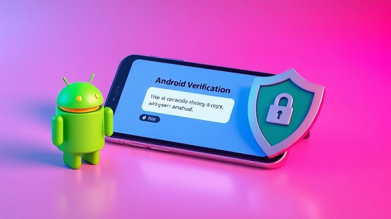 alt_text: Android phone with CAPTCHA, shield icon, and security elements, implying bypass or disable verification.