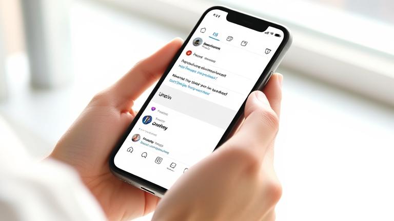 alt_text: Person manages Instagram comments on phone, unpinning a comment in a bright, modern setting.