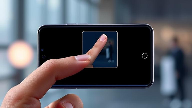 alt_text: Shows how to screenshot on Galaxy S20 FE with finger pressing buttons on a modern phone.