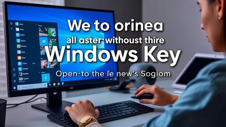 alt_text: Person using mouse or shortcuts to open Windows Start Menu on a modern PC.