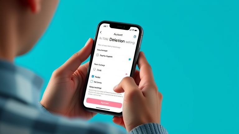 alt_text: Person using phone with TikTok open, about to delete the account; modern, engaging scene.