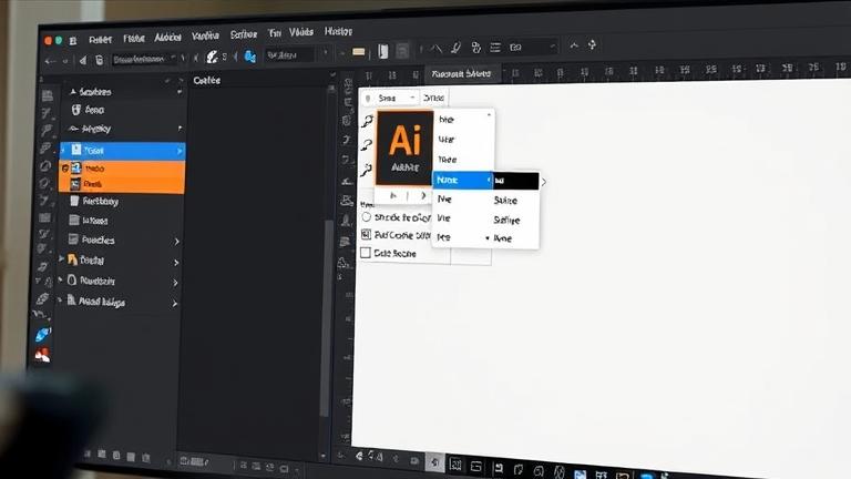 alt_text: User removes outline in Adobe Illustrator, with stroke set to none on screen.