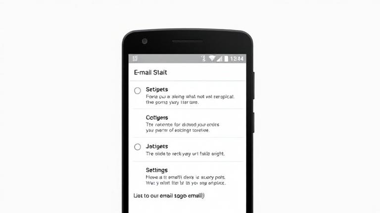 alt_text: LG Android phone with email app open, showcasing easy email setup in a modern, clean background.