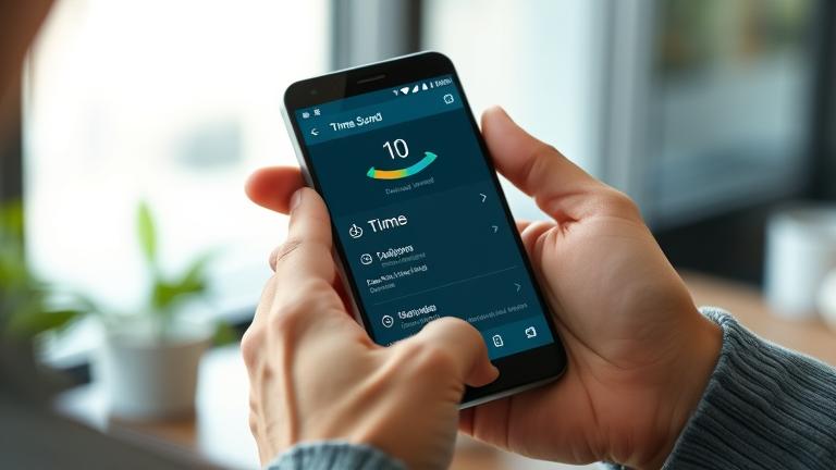 alt_text: Person customizing timer sound on Android phone, displaying timer settings on screen.