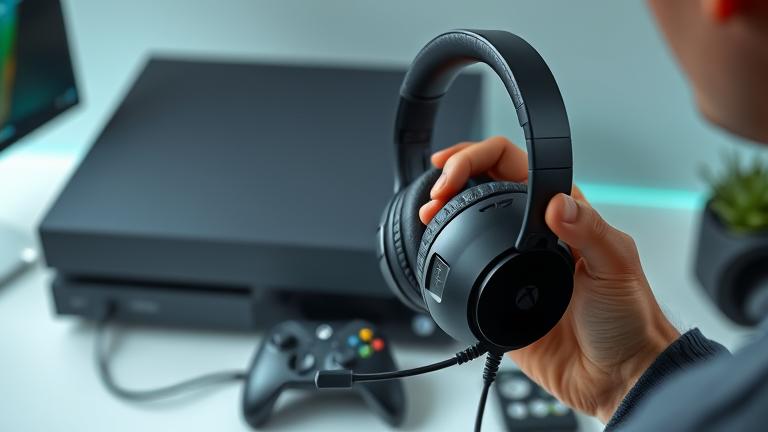alt_text: Person connecting Stealth 700 headset to Xbox Series X/S with cables, in a sleek gaming setup.