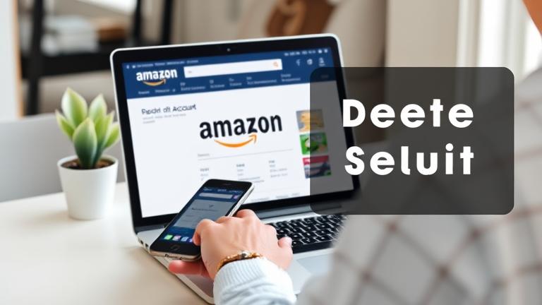alt_text: Person managing Amazon account on device, highlighting security and account cleanup.