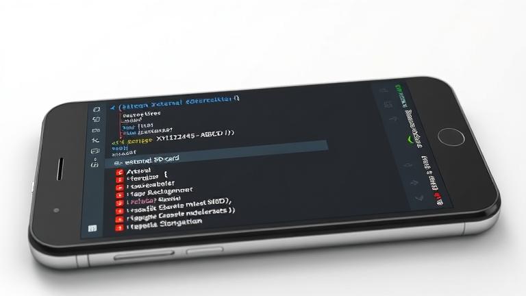 Alt_text: Smartphone with file explorer showing external SD card path in Android development.