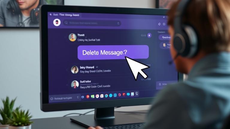 alt_text: Twitch moderator deletes chat message on screen with headset, focused atmosphere.