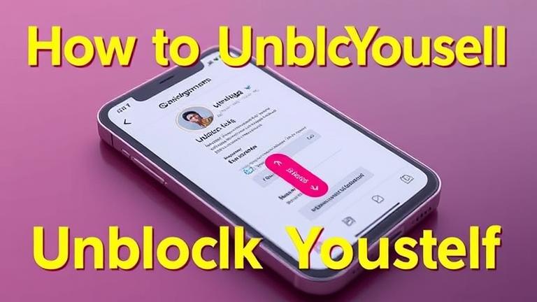 alt_text: Smartphone showing Instagram settings with unblock button highlighted, explaining unblocking.