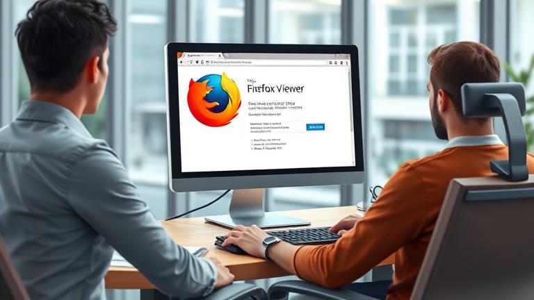 alt_text: Person at modern office computer viewing Firefox Certificate Viewer interface.