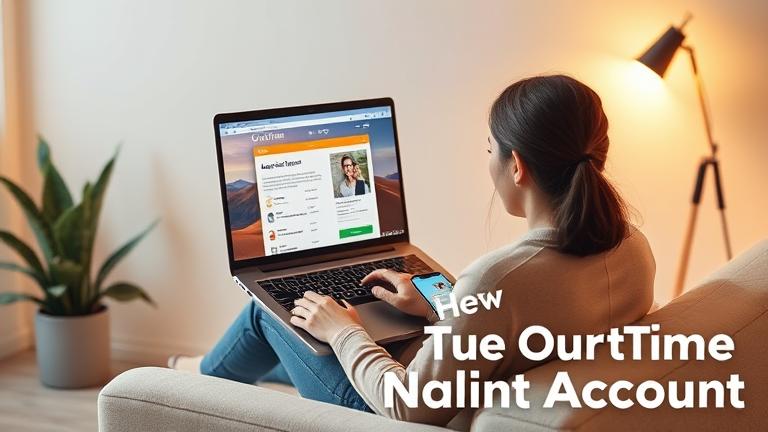 alt_text: Diverse person deleting their OurTime account on laptop with settings visible.