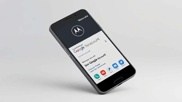 alt_text: Smartphone displaying Google account settings on a Motorola device, focusing on account removal.
