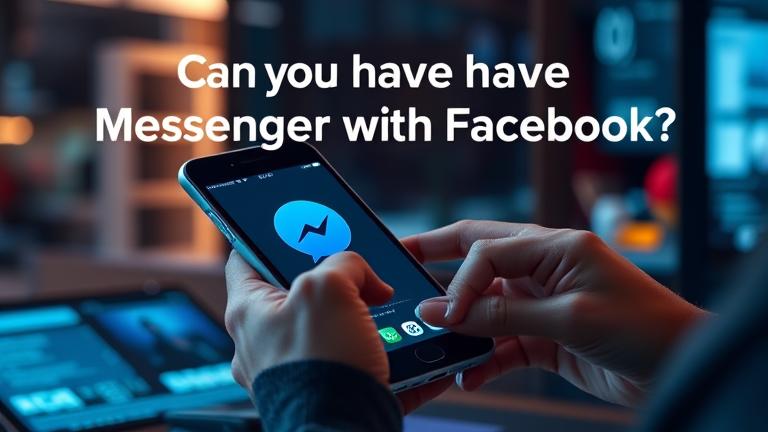 alt_text: Person using Messenger app on phone, highlighting independent messaging without Facebook.
