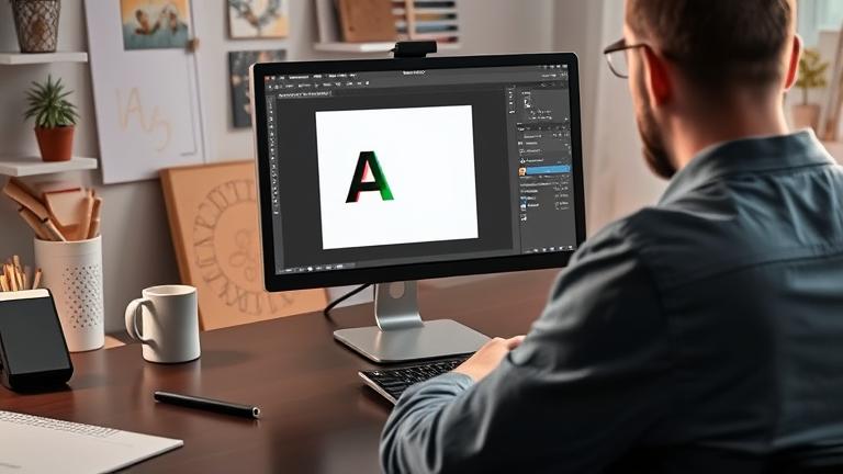 alt_text: Designer using Adobe Illustrator's crop tool on a computer with creative workspace details.