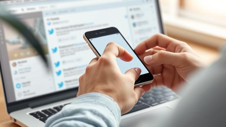 alt_text: Person quickly deleting multiple tweets on Twitter using smartphone or laptop, showcasing efficiency.
