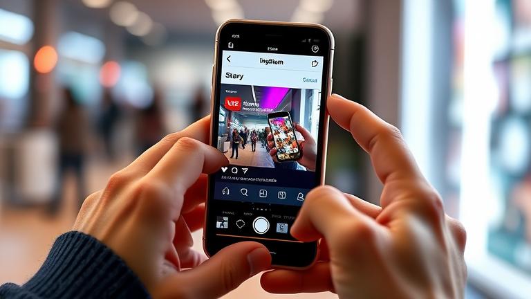 alt_text: Person sharing a Live Photo on Instagram with visible "Live" badge and engaging interface.