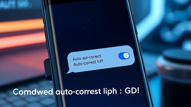 alt_text: Samsung Galaxy S8/Note 8 screen showing auto-correct toggle in a sleek, techy setting.