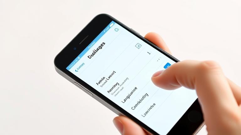 alt_text: iPhone screen showing Duolingo language settings removal process with tap and visual cues.