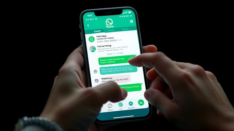 alt_text: Smartphone with hidden WhatsApp messages, user toggling privacy settings confidently.