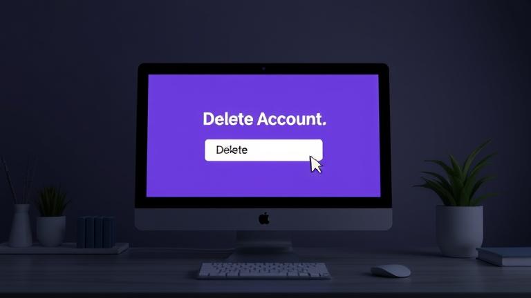 alt_text: Person contemplating deleting their Twitch account on a device with a visible delete option.