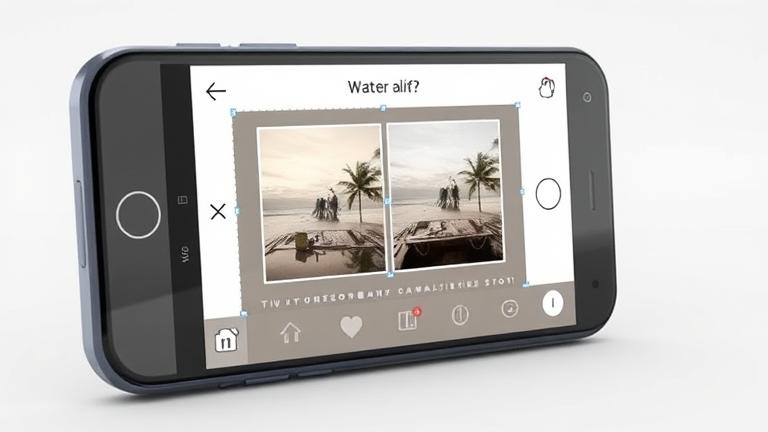 alt_text: Smartphone Instagram story editor showing two photos combined with editing tools and vibrant UI.