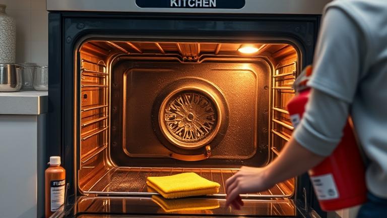 how to clean oven after fire extinguisher?