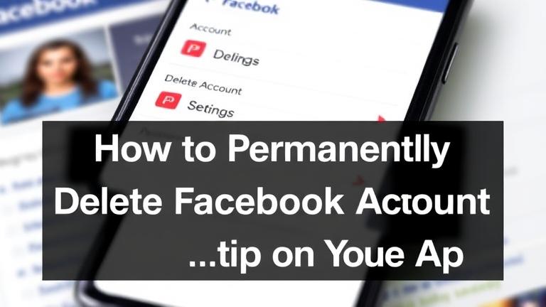 How do I permanently delete my Facebook account on the app?