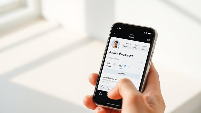 alt_text: Android smartphone screen showing deactivated Instagram account with faded profile picture.