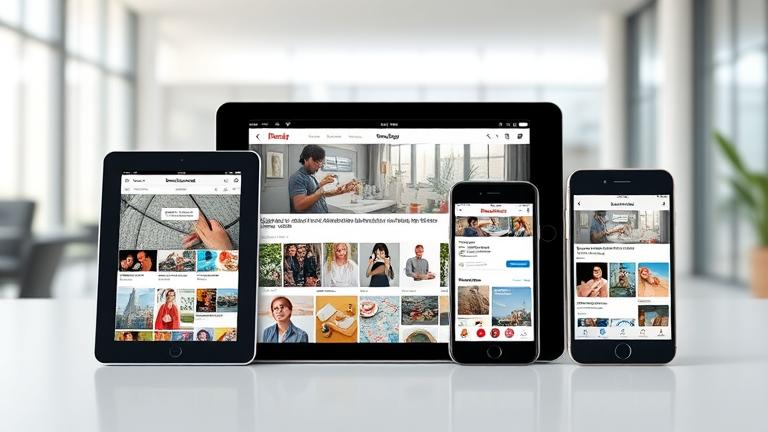 alt_text: Devices showing Pinterest on iPad, iPhone, and iPod Touch in a sleek, modern setting.