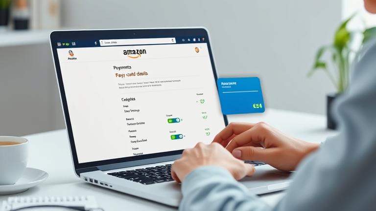 alt_text: Person manages Amazon payment methods on device, removing card with secure, professional vibe.