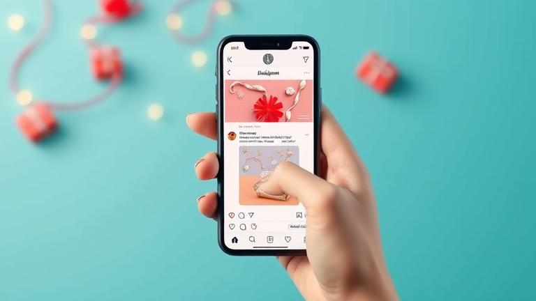 alt_text: Instagram phone screen showing a user sending a gift message with emojis and gift icons.