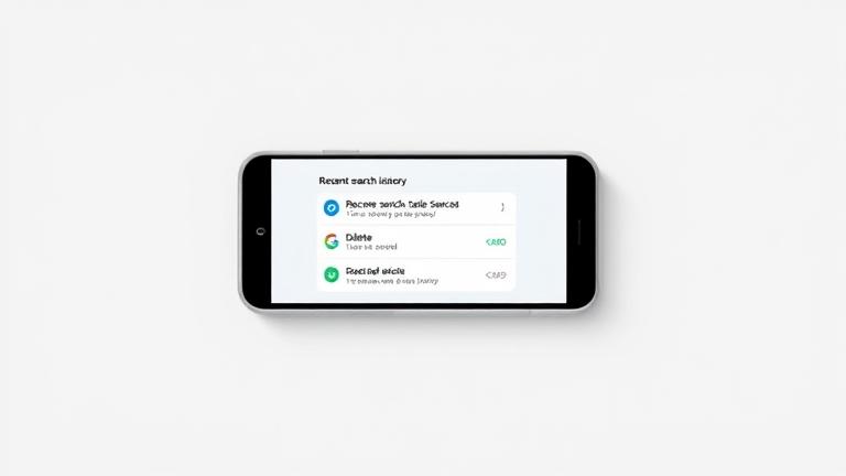 alt_text: Smartphone screen showing Messenger recent searches with delete options and swipe gesture icons.