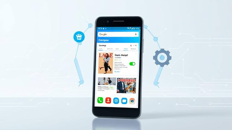 Alt_text: Android phone managing digital magazine content with delete icons and clean design.