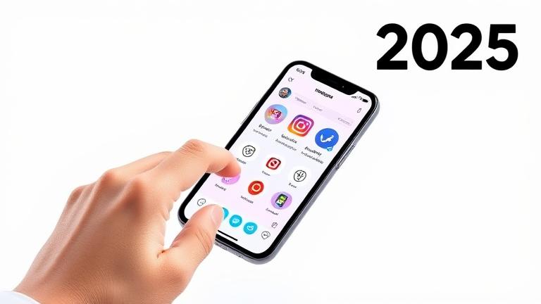 alt_text: Modern scene of a user customizing Instagram icon with futuristic holographic features.