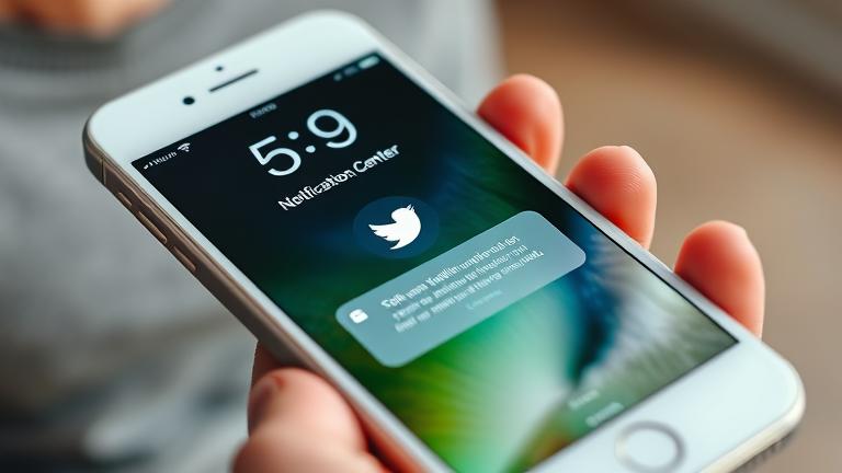 alt_text: Close-up of iPhone 5s screen with flash notification icon, held by a person.