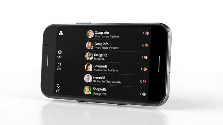 alt_text: Android screen showing group chat with participants list and "Group info" button.