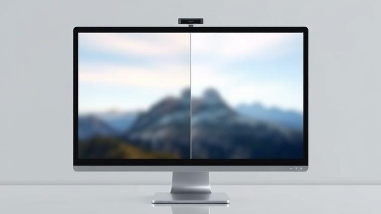 alt_text: Monitor with clear and blurred photos, highlighting SmartDeblur's image enhancement tools.