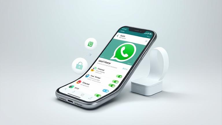 alt_text: Smartphone showing WhatsApp call history with recovery icons and arrows, symbolizing data restoration.