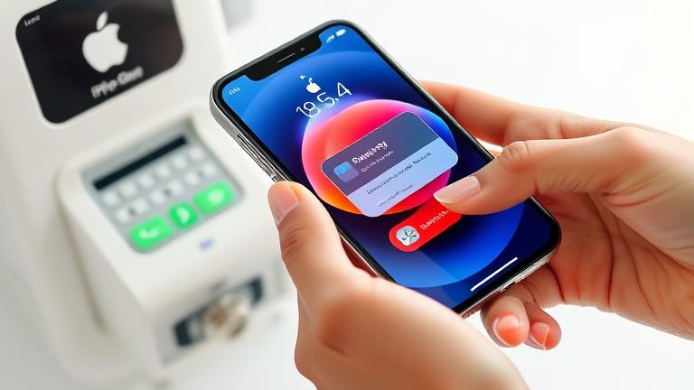 alt_text: iPhone 11 with Apple Pay open near a contactless terminal, showing seamless payment.