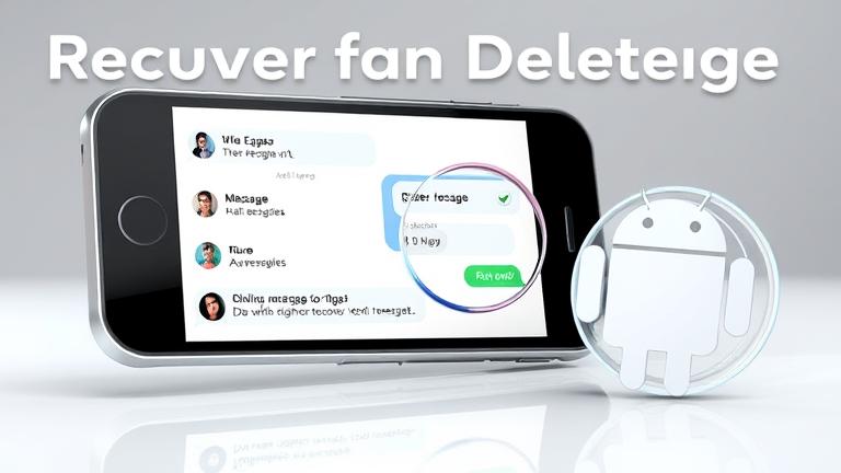 alt_text: Android phone with fading messages, recovery icons, and magnifying glass showing message retrieval.