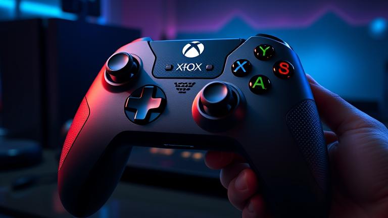 alt_text: Realistic scene of Xbox Elite Controller connected to PS4, set in a modern gaming setup.