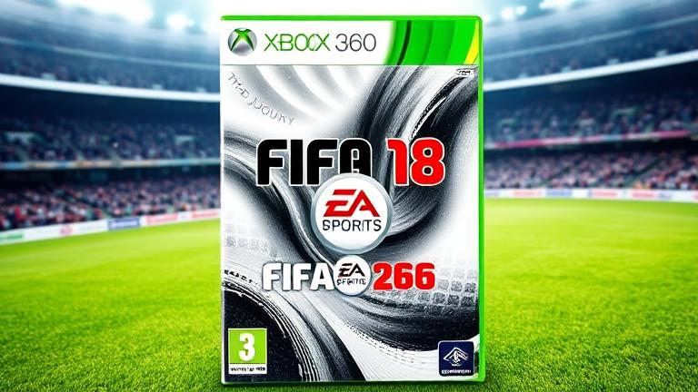 alt_text: Realistic FIFA 18 Xbox 360 cover with dynamic soccer scene and "The Journey" mode.