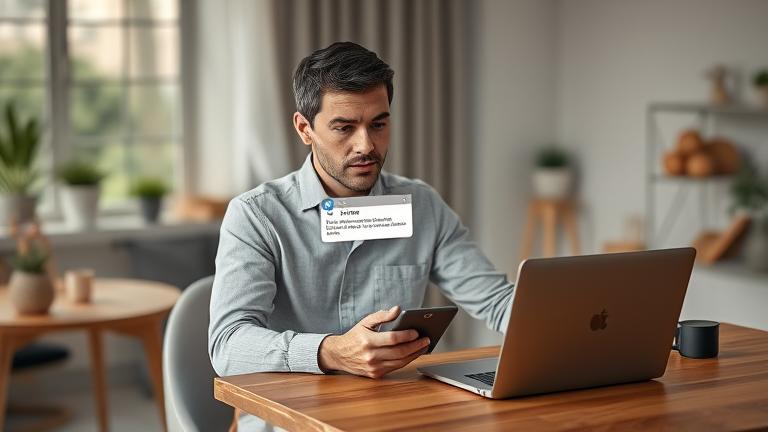 alt_text: Person cancels Xfinity Wi-Fi at home, using device with router visible, in cozy setting.