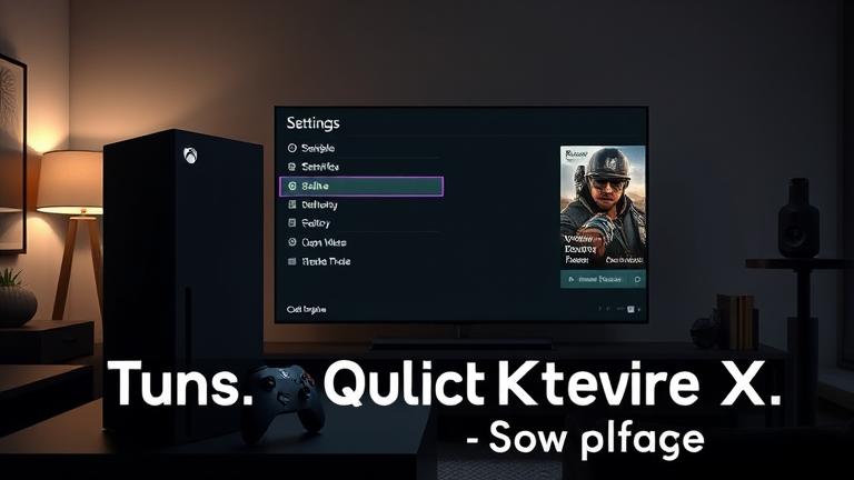 alt_text: Xbox Series X setup with settings menu highlighting Quick Resume disable option.