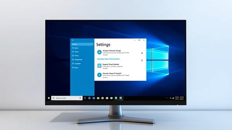 alt_text: Modern PC screen showing Windows 10 Settings, highlighting OS upgrade options with user.
