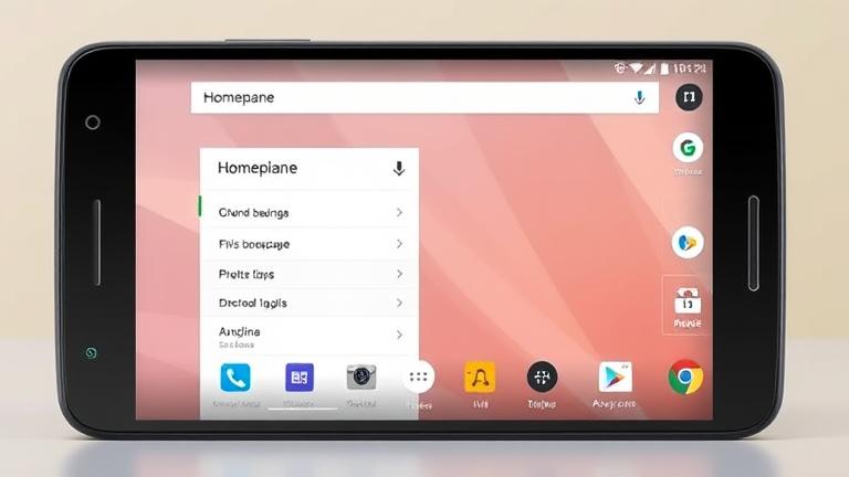 alt_text: Android device with Dolphin browser settings, showing homepage customization options.