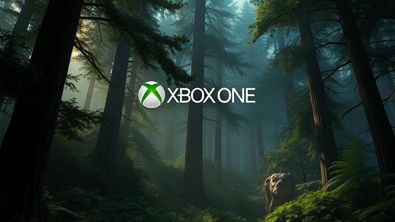 alt_text: Realistic Xbox One cover with lush forest, hidden creatures, atmospheric lighting, and mystery.