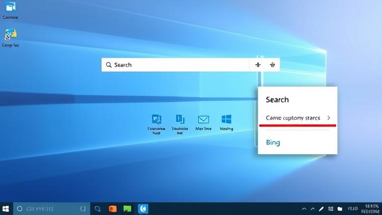 alt_text: Windows 11 desktop showing search customization with Bing removed, sleek design, and icons.